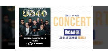 Nostalgie: 4 lots de 2 invitations pour le concert de UB40 à Paris à gagner