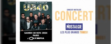 Nostalgie: 4 lots de 2 invitations pour le concert de UB40 à Paris à gagner