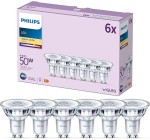 Amazon: Pack de 6 Ampoules spot LED Philips 50W - Lumière Blanc Chaud à 13,78€