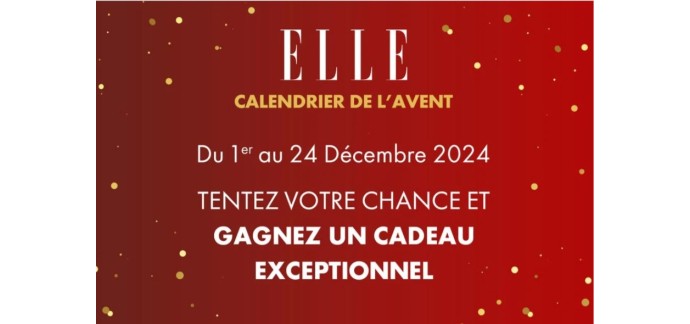 Elle: Calendrier de l'Avent : 1 cadeau à gagner chaque jour (Routines beauté, Casques, Carte cadeau, ...)