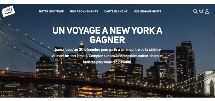 Carte Noire: 1 voyage de 4 nuits à New York au départ de Paris à gagner