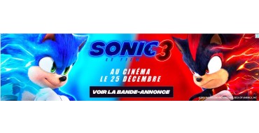 Familiscope: 10 lots de 2 places de cinéma pour le film "Sonic 3" à gagner