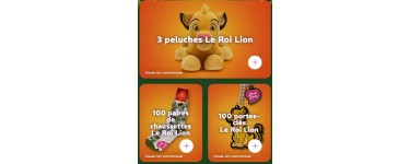 Pink Lady: 3 peluches "Le Roi Lion", 100 paires de chaussettes "Le Roi Lion", 100 porte-clés à gagner