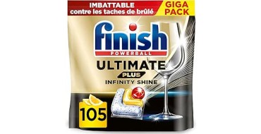 Amazon: 105 capsules lave vaisselle Finish Ultimate Plus Infinity Shine - Citron à 17,15€