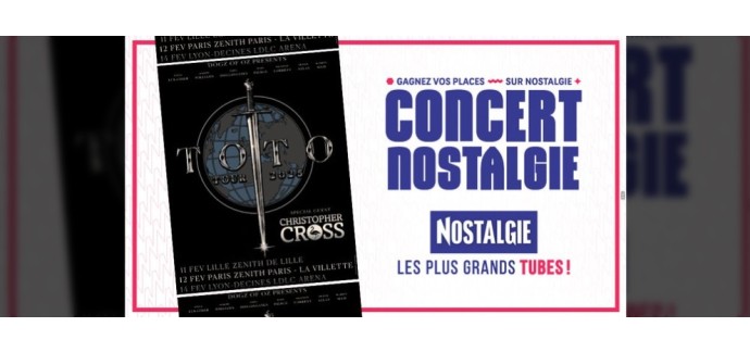 Nostalgie: 3 lots de 2 invitations pour le concert de Toto à gagner