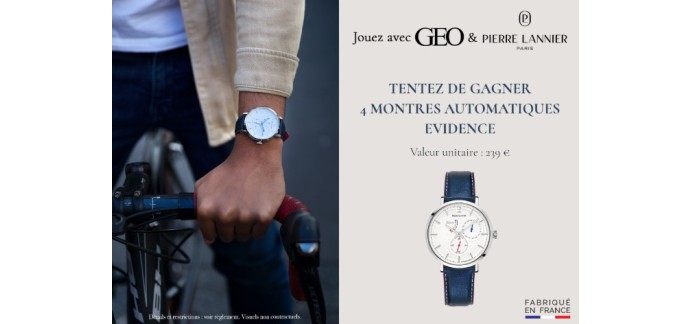 GEO: 4 montres automatiques Evidence à gagner