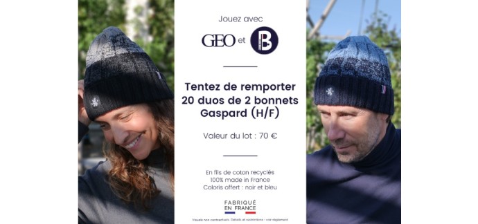 GEO: 20 duos de 2 bonnets à gagner