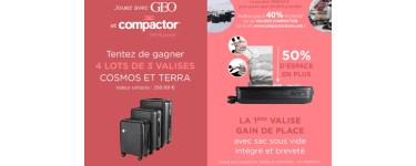 GEO: 4 lots de 3 valises à gagner