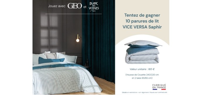 GEO: 10 parures de lit Vice Versa Saphir à gagner