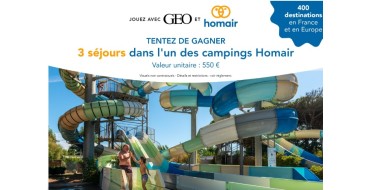 GEO: 3 séjours Homair à gagner