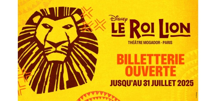 TF1: 2 lots de 2 invitations pour la comédie musicale "Le Roi Lion" au Théâtre Mogador à gagner