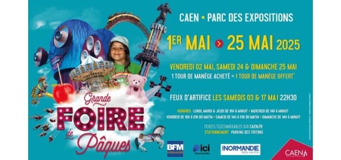BFMTV: 3 lots de 2 cartes pour des attractions pour la Foire de Pâques à Caen à gagner