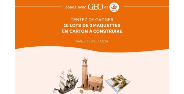 GEO: 10 lots de 3 maquettes en carton Mazette à gagner