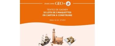 GEO: 10 lots de 3 maquettes en carton Mazette à gagner