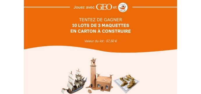GEO: 10 lots de 3 maquettes en carton Mazette à gagner
