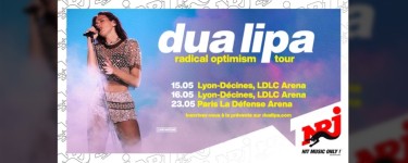 NRJ: 2 lots de 2 invitations pour le concert de Dua Lipa à Paris à gagner
