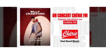 Chérie FM: 2 lots de 2 invitations pour le concert de Billy Crawford à gagner