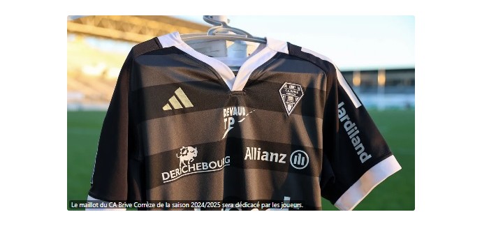 France Bleu: 1 lot comportant 1 ballon de rugby + 1 maillot du CA Brive Corrèze à gagner