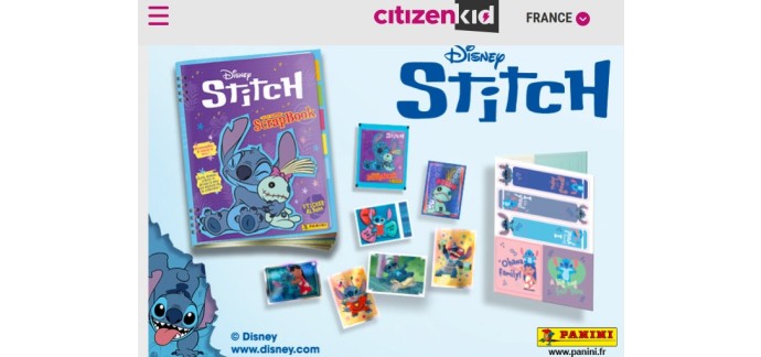 Citizenkid: 10 lots d'album Panini "Stitch" et boîte de 36 pochettes de stickers à gagner