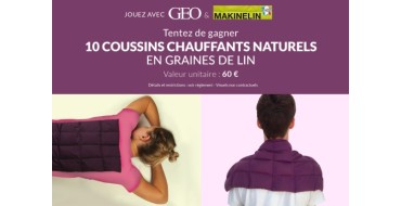 GEO: 10 coussins chauffants naturels Ma Kinelin à gagner
