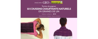 GEO: 10 coussins chauffants naturels Ma Kinelin à gagner