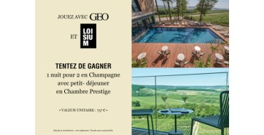 GEO: 1 séjour Loisium d'une nuit en Champagne + petit-déjeuner à gagner