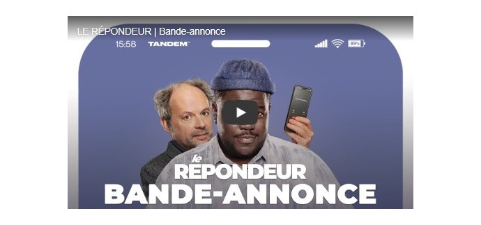 France Bleu:  50 lots de 2 places de cinéma pour le film "Le Répondeur" à gagner
