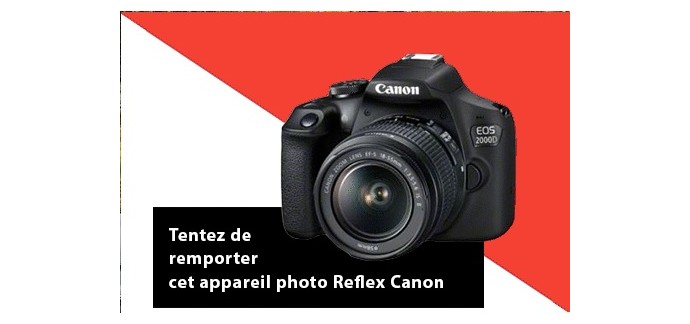 Challenges: 1 appareil photo Reflex Canon EOS 2000D Noir + Objectif EF-S 18-55 mm à gagner