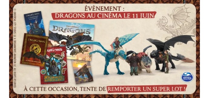 Hachette: 10 kits de goodies, livres et places de cinéma pour le film "Dragons" à gagner