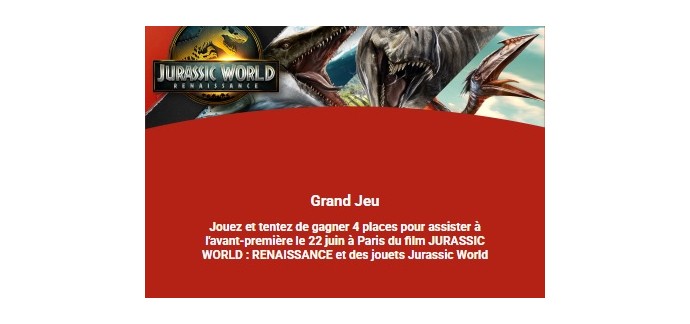 La Grande Récré: Des  jouets, des coffrets Lego et des invitations pour le film Jurassic World : Renaissance à gagner
