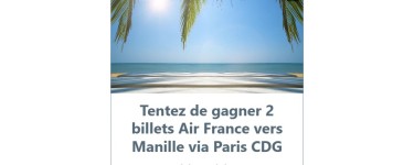Top Office: 1 lot de 2 billets Air France à destination des Philippines à gagner