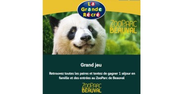 La Grande Récré: 1 séjour de 2 jours et 5 lots de 2 entrées au Zoo de Beauval, à gagner