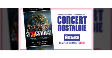 Nostalgie: 1 lot de 2 invitations pour le concert de Scorpions à Paris à gagner