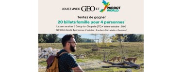 GEO: 20 billets famille pour le parc "Parrot World" à gagner
