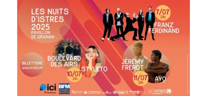 BFMTV: 2 lots de 2 invitations pour le festival des Nuits d’Istres à gagner