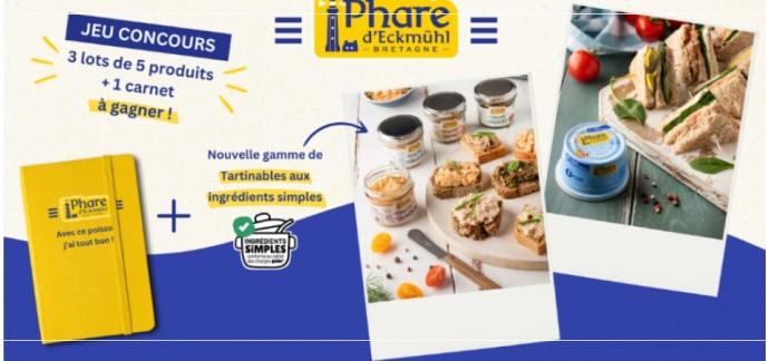 Linfodurable: 1 lot comportant 5 tartinables Phare d'Eckmühl + 1 carnet à gagner