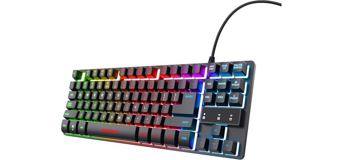 Amazon: Clavier Gamer Trust Gaming TKL RGB GXT 833 Thado à 12,99€