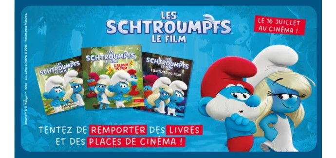 Hachette: 10 lots de 2 places de cinéma pour le film "Les Schtroumpfs" + 4 livres à gagner