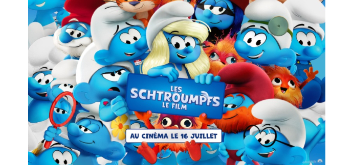 TF1: 10 lots de 2 places de cinéma pour le film "Les schtroumpfs" à gagner