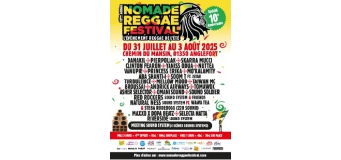 La Grosse Radio: Des pass 4 jours pour le Nomade Reggae Festival à Anglefort à gagner