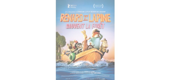 Blog Baz'art: 10 lots de 2 places de cinéma pour le film "Renard et Lapine sauvent la foret" à gagner