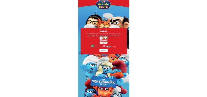 La Grande Récré: 1 séjour au Parc Spirou + des lots de jouets "Les Schtroumpfs" à gagner