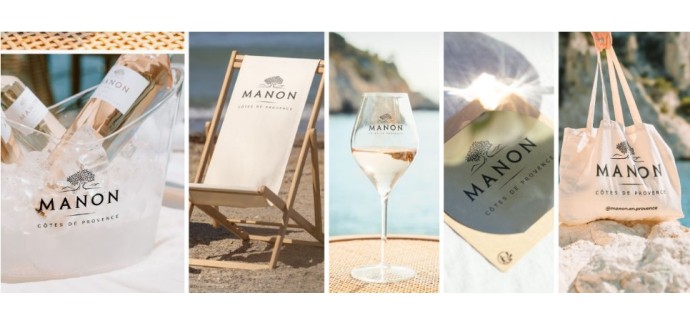 Terre de Vins: 1 lot comportant 1 transat + 1 tote bag + 4 verres + 1 vasque + 1 sommelier + 1 drop stop + 1 poster