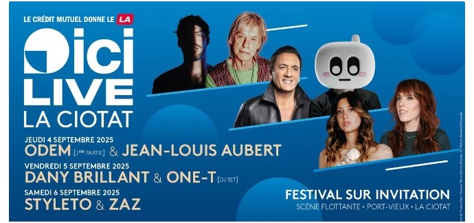 France Bleu: Des invitations pour le "Ici Live" à La Ciotat à gagner
