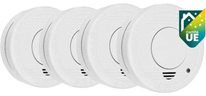 Amazon: Lot de 4 détecteurs de fumée Smartwaves FSM-11514 à 20,21€