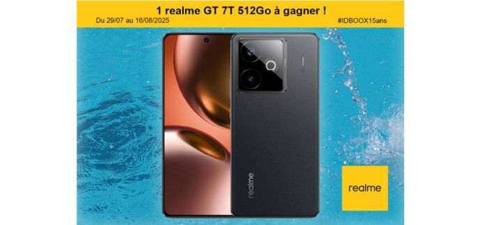 IDBOOX: 1 smartphone realme GT 7T à gagner