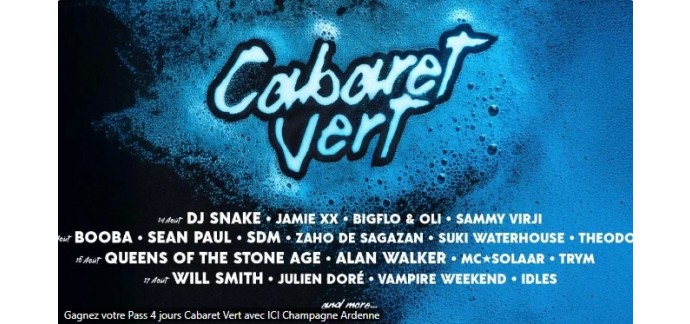 France Bleu: Des pass 4 jours pour le Festival Cabaret Vert à Charleville-Mézières à gagner