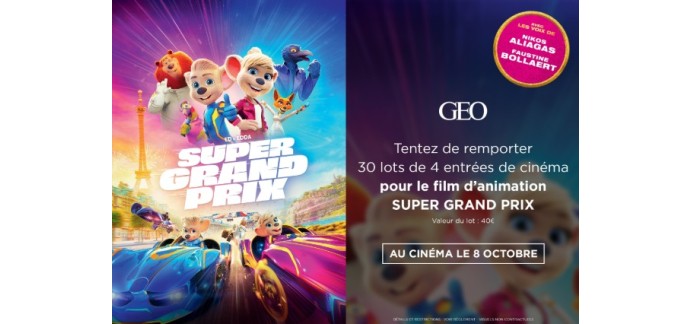GEO: des places pour voir le film "Super Grand Prix" à gagner