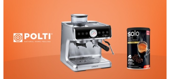 Cuisine Actuelle: 1 machine à café Polti Coffea GS05 avec du café en grains SOLO Monorigine à gagner