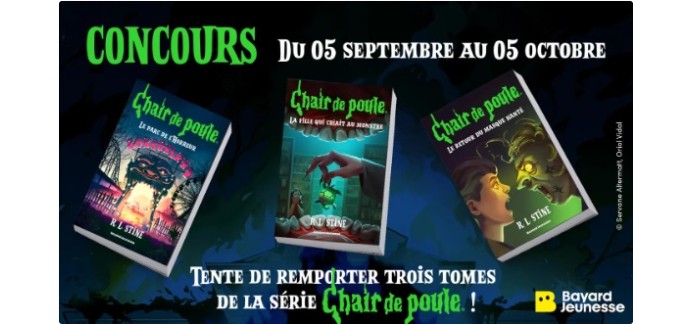 Familiscope: 5 lots de 3 romans jeunesse "Chair de Poule" à gagner